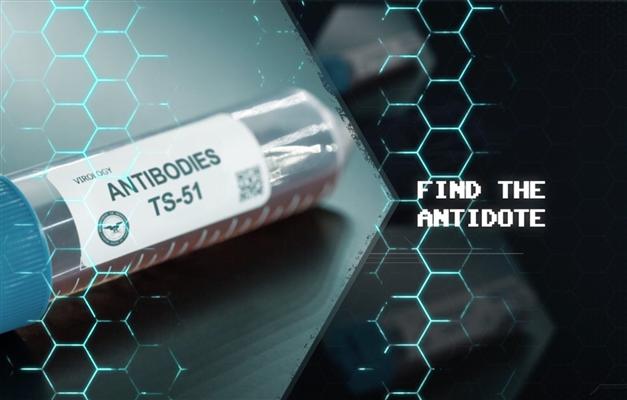 Tube with antibodies in Antidote Escape Room Denver CO
