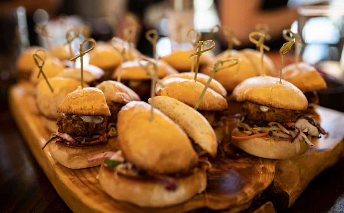 Hamburger sliders available from our banquet menu at Solutions Restaurant & Lounge